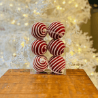 Enfeite Bola de Natal em Tecido 8 cm | Jogo com 6 Peças