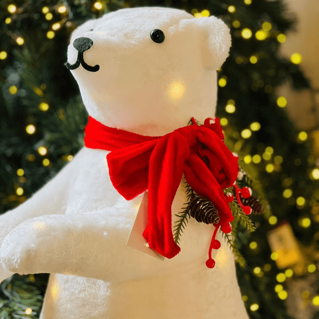 Urso Decorativo com LEDs Branco Quente – 60cm