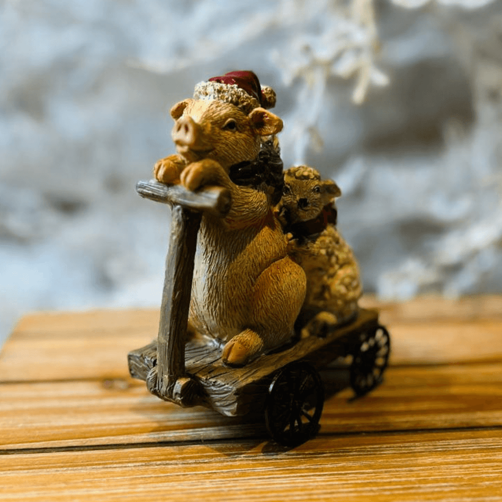 Porco e Ovelha Decorativos – 14 x 11 x 7cm
