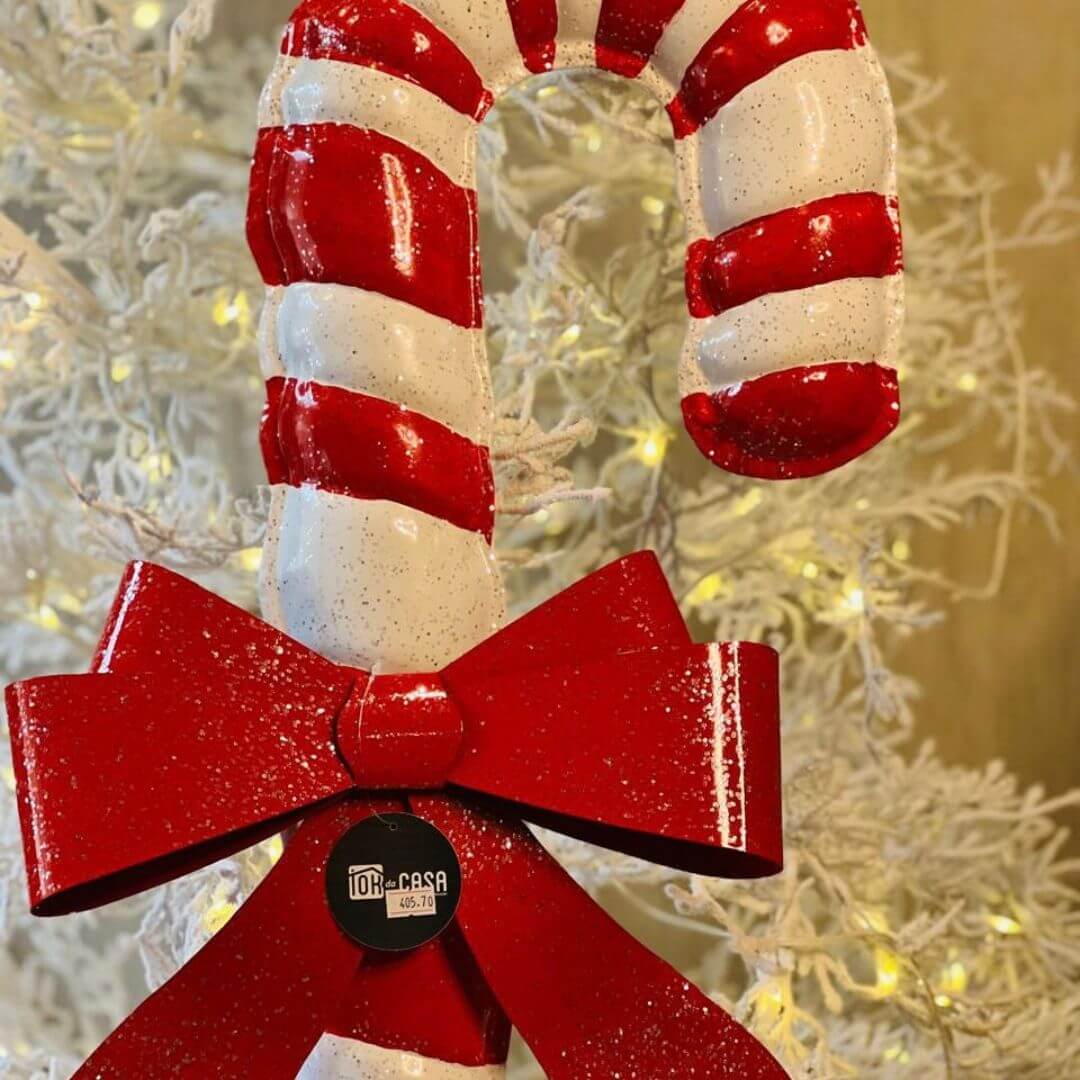 Decoração para Jardim Bengala de Natal com Laço – 113cm