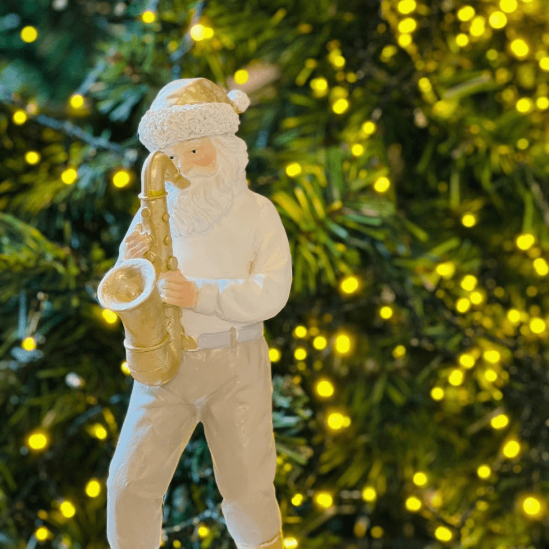 Papai Noel com Saxofone - 24 cm