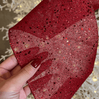 Fita Aramada de Juta com Glitter Vermelha – 15cm
