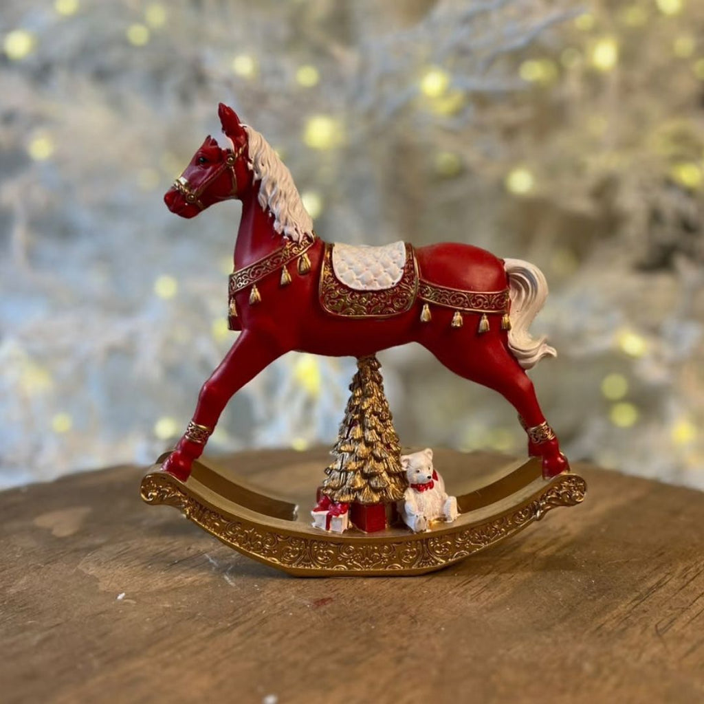 Cavalo Decorativo de Balanço com Crina – 18cm