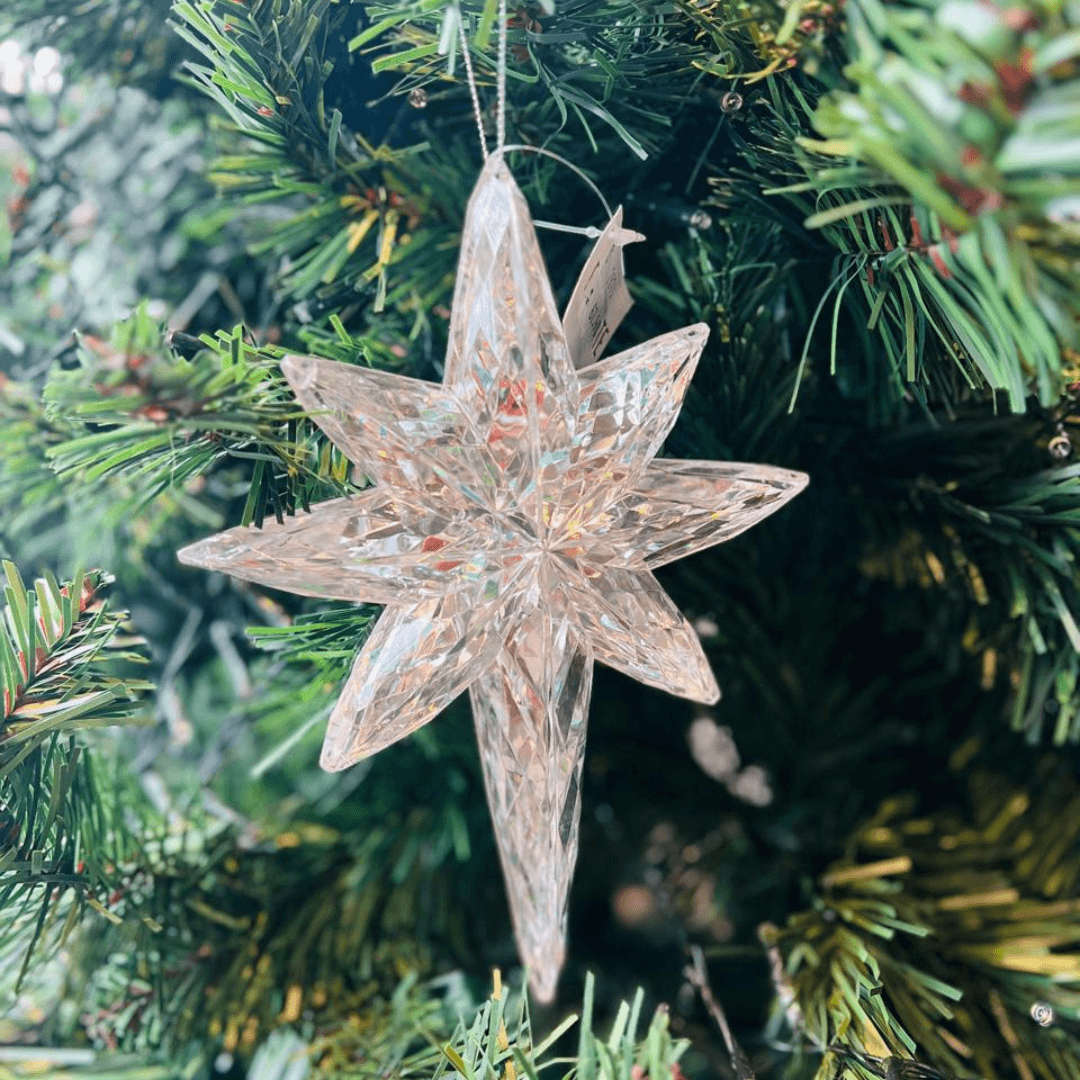 Enfeite Pendente Natal Estrela Prata – 15 x 20,5cm