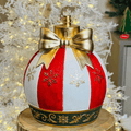 Base para Árvore de Natal Bola Listrada com Laço – 50cm