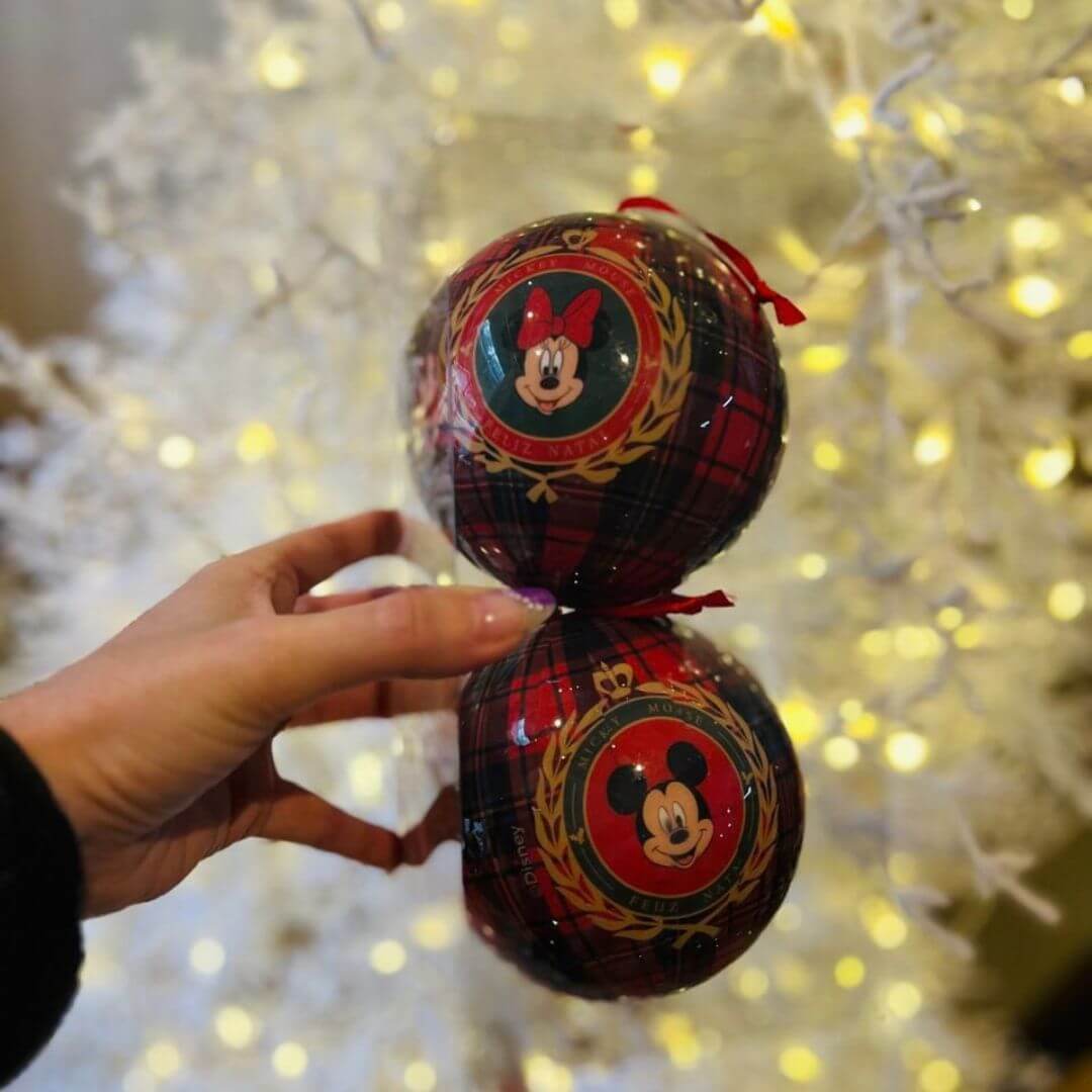 Bola Mickey Minnie Xadrez – 12cm | Jogo com 2 Peças