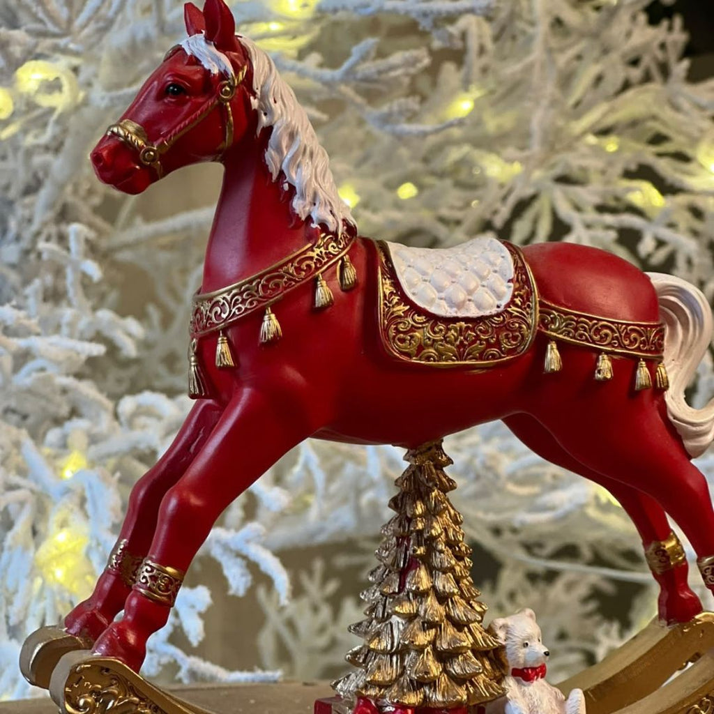 Cavalo Decorativo de Balanço com Crina – 18cm