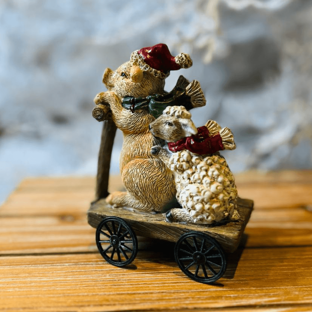 Porco e Ovelha Decorativos – 14 x 11 x 7cm