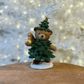 Urso com Bola de Natal - 21 cm