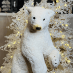 Urso Polar em Pé Branco e Dourado – 66cm