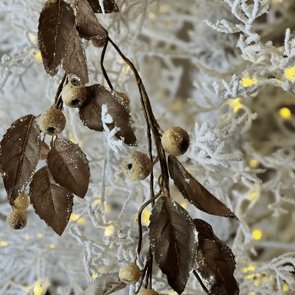 Pendente Folhagem com Glitter e Berry – 1,30m