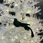 Pássaro Natalino Verde 20cm - Com Clip
