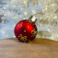 Bola de Vidro com Laço e LED - 15 cm