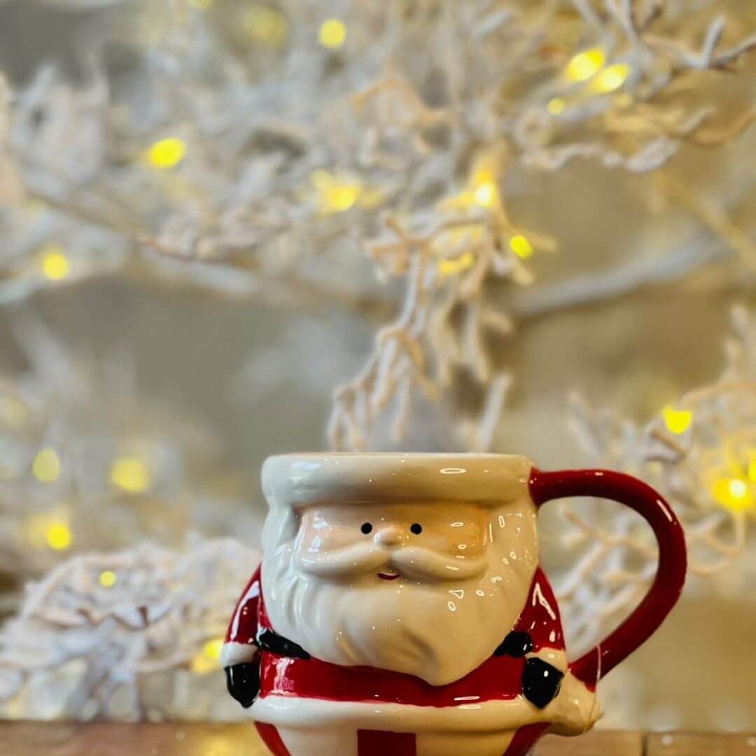 Caneca Rosto Papai Noel Vermelho e Branco -  10cm C/1 Un