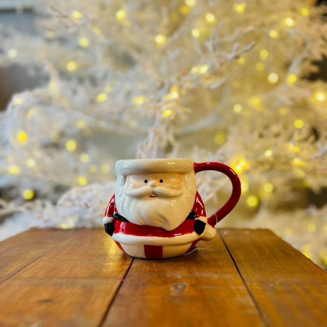 Caneca Rosto Papai Noel Vermelho e Branco -  10cm C/1 Un